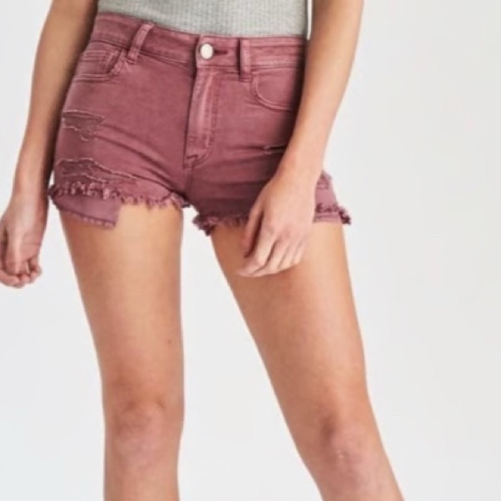 American Eagle Outfitters AEO Twill Cut Off Hi-Rise Shorts